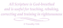 Load image into Gallery viewer, 2 TIMOTHY 3:16 RELIGIOUS WALL DECAL IN LAVENDER