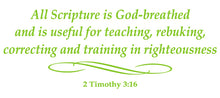 Load image into Gallery viewer, 2 TIMOTHY 3:16 RELIGIOUS WALL DECAL IN LIME GREEN