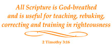 Load image into Gallery viewer, 2 TIMOTHY 3:16 RELIGIOUS WALL DECAL IN ORANGE