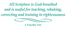 Load image into Gallery viewer, 2 TIMOTHY 3:16 RELIGIOUS WALL DECAL IN TURQUOISE