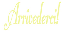 Load image into Gallery viewer, ARRIVEDERCI ITALIAN WORD DECAL GOODBYE IN PALE YELLOW
