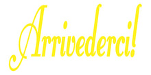 Load image into Gallery viewer, ARRIVEDERCI ITALIAN WORD DECAL GOODBYE IN YELLOW