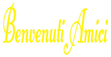 Load image into Gallery viewer, BENVENUTI AMICI ITALIAN WORD DECAL IN YELLOW