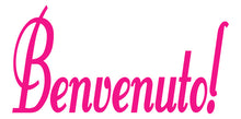 Load image into Gallery viewer, BENVENUTO ITALIAN WORD WALL DECAL IN HOT PINK