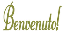 Load image into Gallery viewer, BENVENUTO ITALIAN WORD WALL DECAL IN OLIVE GREEN