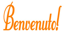Load image into Gallery viewer, BENVENUTO ITALIAN WORD WALL DECAL IN ORANGE
