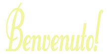 Load image into Gallery viewer, BENVENUTO ITALIAN WORD WALL DECAL IN PALE YELLOW