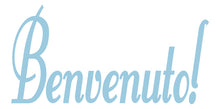 Load image into Gallery viewer, BENVENUTO ITALIAN WORD WALL DECAL IN POWDER BLUE