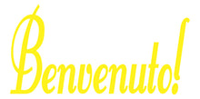 Load image into Gallery viewer, BENVENUTO ITALIAN WORD WALL DECAL IN YELLOW