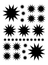 Load image into Gallery viewer, BLACK STARBURST WALL DECALS