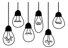 Load image into Gallery viewer, BLACK HANGING LIGHT BULB WALL DECALS