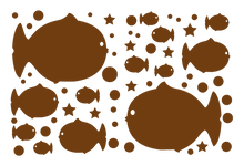 Load image into Gallery viewer, FAT FISH WALL DECALS IN BROWN