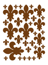 Load image into Gallery viewer, BROWN FLEUR DE LIS WALL DECALS