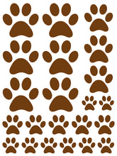 Load image into Gallery viewer, BROWN PAW PRINT WALL DECALS