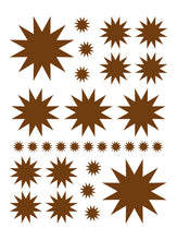 Load image into Gallery viewer, BROWN STARBURST WALL DECALS