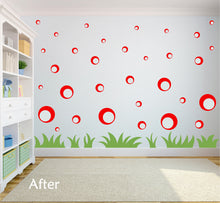 Load image into Gallery viewer, RED BUBBLE WALL STICKERS