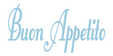 Load image into Gallery viewer, BUON APPETITO ITALIAN WORD WALL DECAL IN POWDER BLUE
