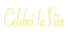 Load image into Gallery viewer, CELEBRI LA VITA ITALIAN WORD WALL DECAL IN PALE YELLOW