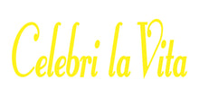 Load image into Gallery viewer, CELEBRI LA VITA ITALIAN WORD WALL DECAL IN YELLOW