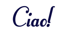 Load image into Gallery viewer, CIAO ITALIAN WORD WALL DECAL IN NAVY BLUE