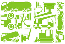 Load image into Gallery viewer, CONSTRUCTION WALL DECALS LIME GREEN