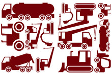 Load image into Gallery viewer, CONSTRUCTION WALL DECALS MAROON