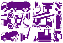 Load image into Gallery viewer, CONSTRUCTION WALL DECALS PURPLE