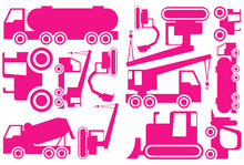 Load image into Gallery viewer, CONSTRUCTION WALL DECALS HOT PINK