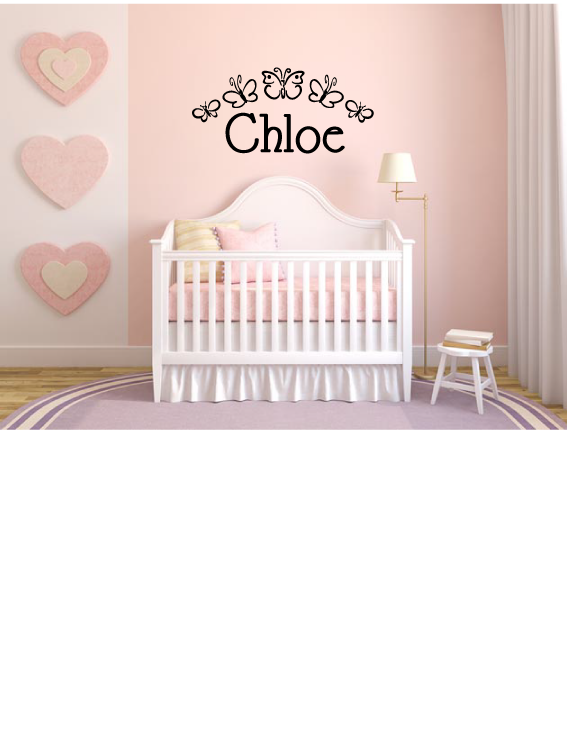 Butterfly Custom Name Wall Decal | Nursery Wall Decor | Whimsi Decals ...