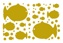 Load image into Gallery viewer, FAT FISH WALL DECALS IN GOLDE