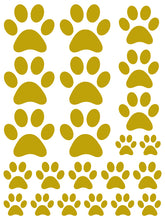 Load image into Gallery viewer, GOLD PAW PRINT WALL DECALS
