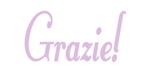 Load image into Gallery viewer, GRAZIE ITALIAN WORD WALL DECAL IN LAVENDER