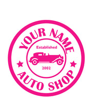 Load image into Gallery viewer, CUSTOM AUTO SHOP WALL DECAL IN HOT PINK