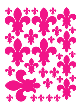 Load image into Gallery viewer, HOT PINK FLEUR DE LIS WALL DECALS