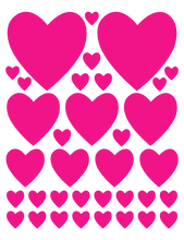 Load image into Gallery viewer, HOT PINK HEART WALL DECALS