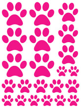 Load image into Gallery viewer, HOT PINK PAW PRINT WALL DECALS