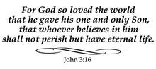 Load image into Gallery viewer, JOHN 3:16 RELIGIOUS WALL DECAL IN BLACK