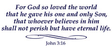 Load image into Gallery viewer, JOHN 3:16 RELIGIOUS WALL DECAL IN NAVY BLUE