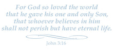 Load image into Gallery viewer, JOHN 3:16 RELIGIOUS WALL DECAL IN POWDER BLUE