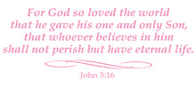 Load image into Gallery viewer, JOHN 3:16 RELIGIOUS WALL DECAL IN SOFT PINK