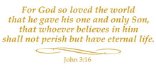 Load image into Gallery viewer, JOHN 3:16 RELIGIOUS WALL DECAL IN CARAMEL TAN