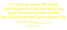 Load image into Gallery viewer, JOHN 3:16 RELIGIOUS WALL DECAL IN YELLOW