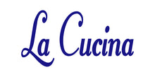 Load image into Gallery viewer, LA CUCINA ITALIAN WORD WALL DECAL IN ROYAL BLUE