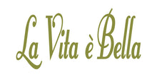 Load image into Gallery viewer, LA VITA E BELLA ITALIAN WORD WALL DECAL IN OLIVE GREEN