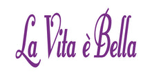 Load image into Gallery viewer, LA VITA E BELLA ITALIAN WORD WALL DECAL IN PURPLE
