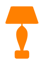 Load image into Gallery viewer, LAMP SILHOUETTE WALL DECAL IN ORANGE