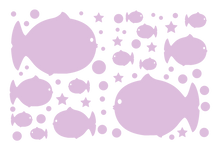 Load image into Gallery viewer, FAT FISH WALL DECALS IN LAVENDER