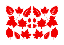 Load image into Gallery viewer, LEAVES LEAF WALL DECALS IN RED