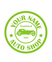 Load image into Gallery viewer, CUSTOM AUTO SHOP WALL DECAL IN LIME GREEN