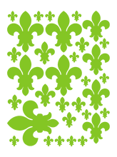 Load image into Gallery viewer, LIME GREEN FLEUR DE LIS WALL DECALS